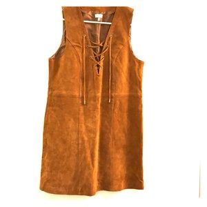 Tobi Lace It Genuine Suede Dress